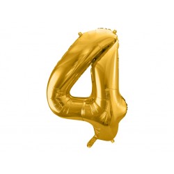 Balon foliowy Cyfra "4", 86cm, złoty